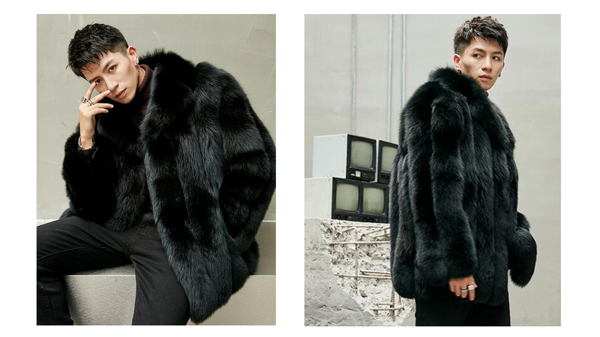 Denny&Dora Winter Thick Warm Natural Real Fox Fur Coat Natural Fur